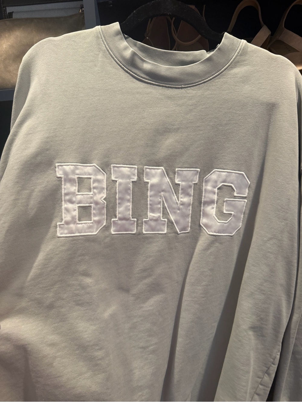 Anine Bing Gray BING Appliqué Crewneck Sweatshirt - Picture 2 of 3